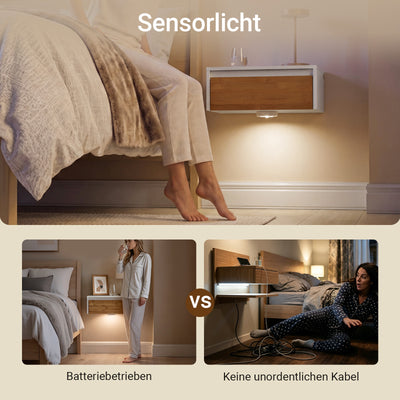 SoBuy Nachttisch hängend mit Sensorlicht und Schublade Weiß 40x29.8x15.6 cm FBT174-E-WN