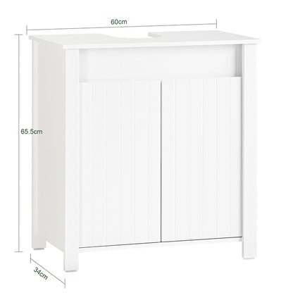 SoBuy | Waschbeckenunterschrank | Badschrank | Waschtisch | Weiß | BZR101-W