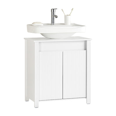 SoBuy | Waschbeckenunterschrank | Badschrank | Waschtisch | Weiß | BZR101-W