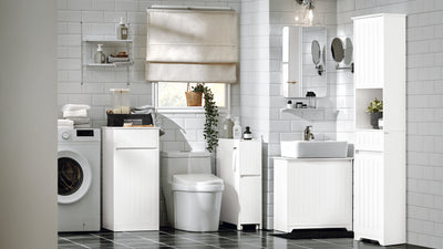 SoBuy | Waschbeckenunterschrank | Badezimmerschrank | Waschtisch | Weiß | BZR108-W