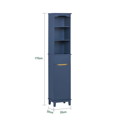 SoBuy | Hochschrank | Badschrank | Badregal | Blau | BZR112-B