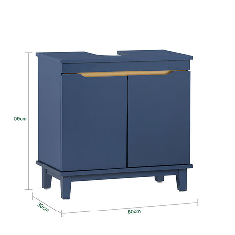 SoBuy | Waschbeckenunterschrank | Badschrank | Waschtisch | Blau | BZR113-B