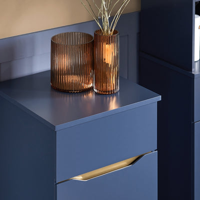 SoBuy | Wäscheschrank mit Wäschesack | Wäschesammler | Wäschekorb | Blau | BZR114-B