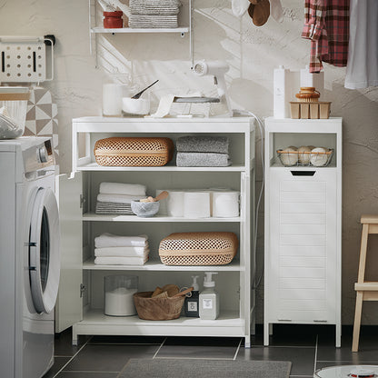 SoBuy | Badkommode | Badschrank | Badmöbel | Sideboard | Flurschrank | Weiß | BZR121-W