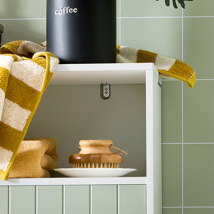 SoBuy | Badkommode mit 2 Türen | Badschrank | Sideboard | Flurschrank | Weiß-Grün | BZR138-GR