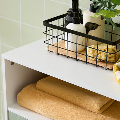 SoBuy | Badkommode mit 2 Türen | Badschrank | Sideboard | Flurschrank | Weiß-Grün | BZR138-GR