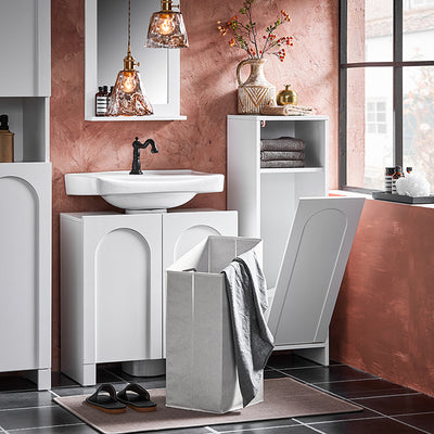 Vorverkauf | SoBuy | Wäscheschrank mit ausklappbarem Wäschesack | Wäschesammler | BZR161-W