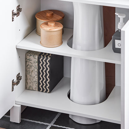 SoBuy | Waschbeckenunterschrank | Badezimmerschrank | Waschtisch Unterschrank | Weiß | BZR164-W