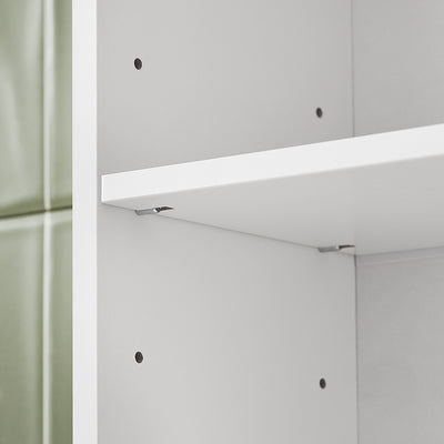 SoBuy | Toilettenregal | Waschmaschinenschrank | Badezimmerregal mit Schrank | Weiß | BZR165-W