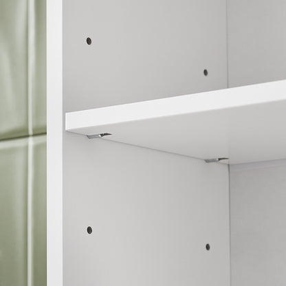 SoBuy | Toilettenregal | Waschmaschinenschrank | Badezimmerregal mit Schrank | Weiß | BZR165-W