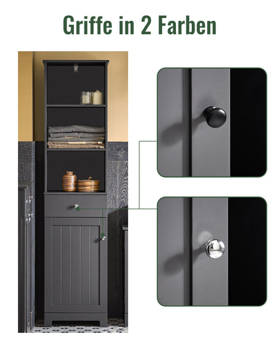 SoBuy | Bad Hochschrank | Badschrank | Badregal Dunkelgrau | BZR17-DG