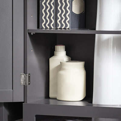 SoBuy | Waschbeckenunterschrank | Waschtisch | Badmöbel | Dunkelgrau | BZR18-II-DG