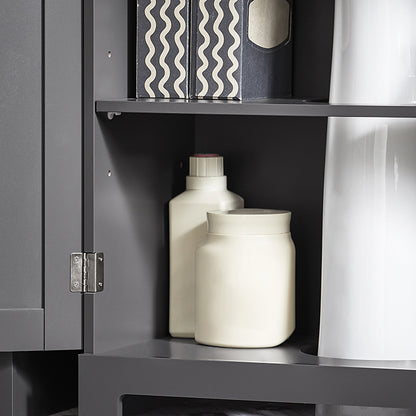 SoBuy | Waschbeckenunterschrank | Waschtisch | Badmöbel | Dunkelgrau | BZR18-II-DG