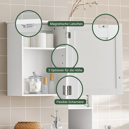 SoBuy | Hängeschrank Bad | Wandschrank | Medizinschrank | Weiß | BZR19-W
