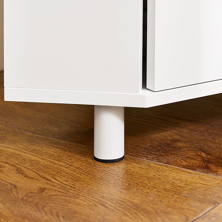 SoBuy | Hochschrank mit 2 Türen | Aufbewahrungsschrank | schmaler Badschrank Weiß | BZR193-W