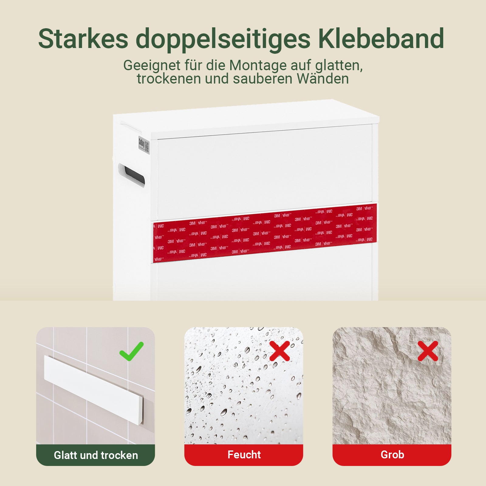 SoBuy | Toilettenpapierhalter | Nischenregal | Badschrank Weiß | BZR199-W