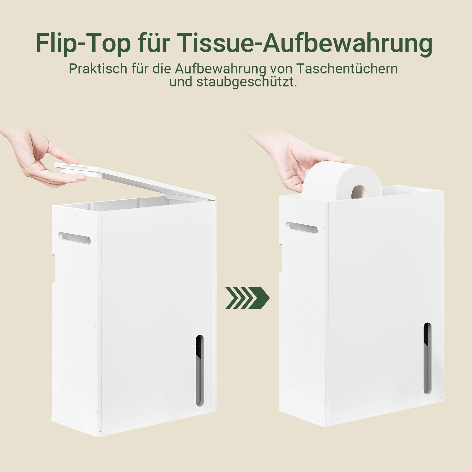 SoBuy | Toilettenpapierhalter | Nischenregal | Badschrank Weiß | BZR199-W
