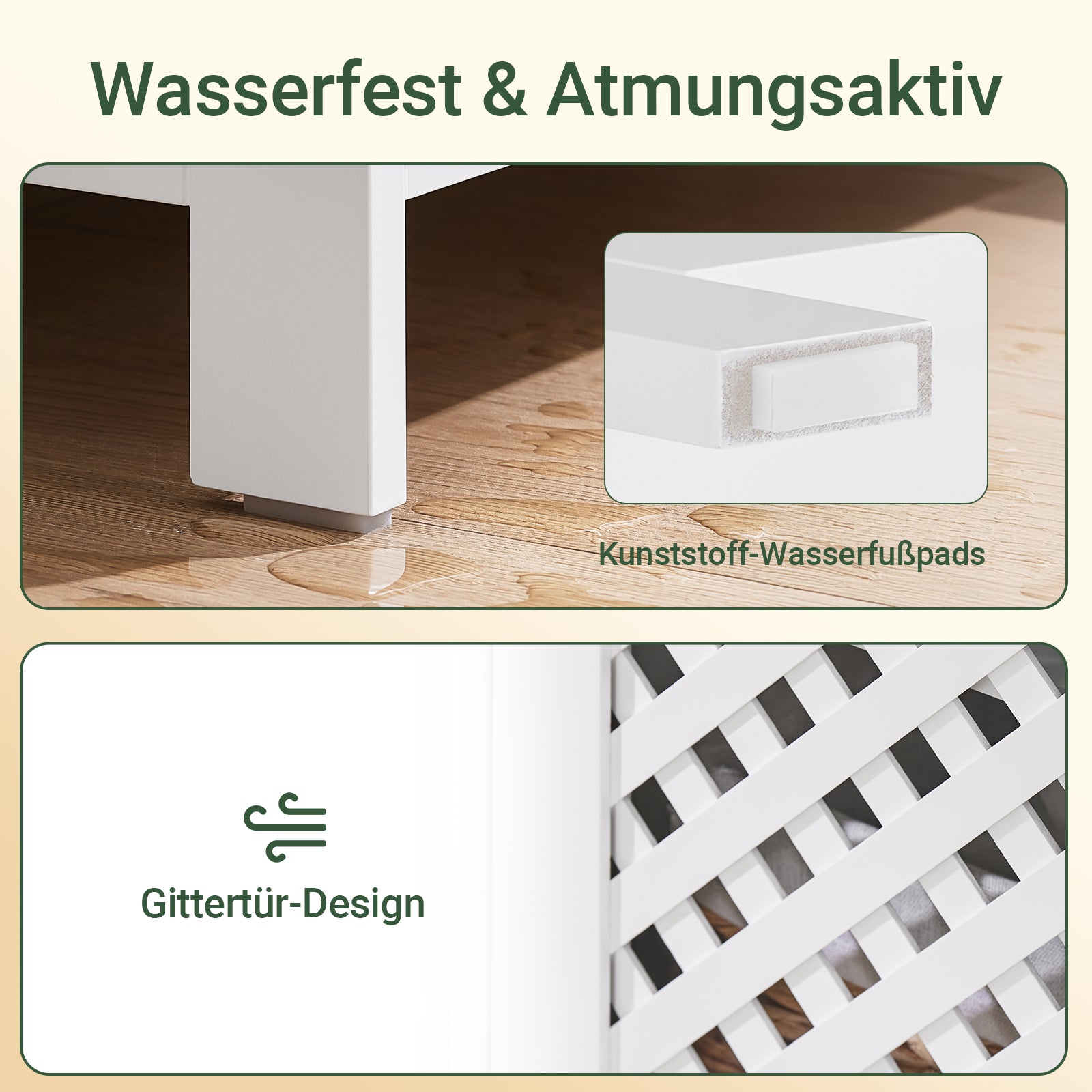 SoBuy | Waschbeckenunterschrank | Badezimmerschrank | mit 2 Türen & Offenem Regal | Weiß | BZR210-W