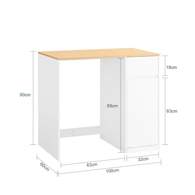 SoBuy | Waschmaschinenschrank | mit Wäschekorb & Schublade | Weiß BZR217-WN