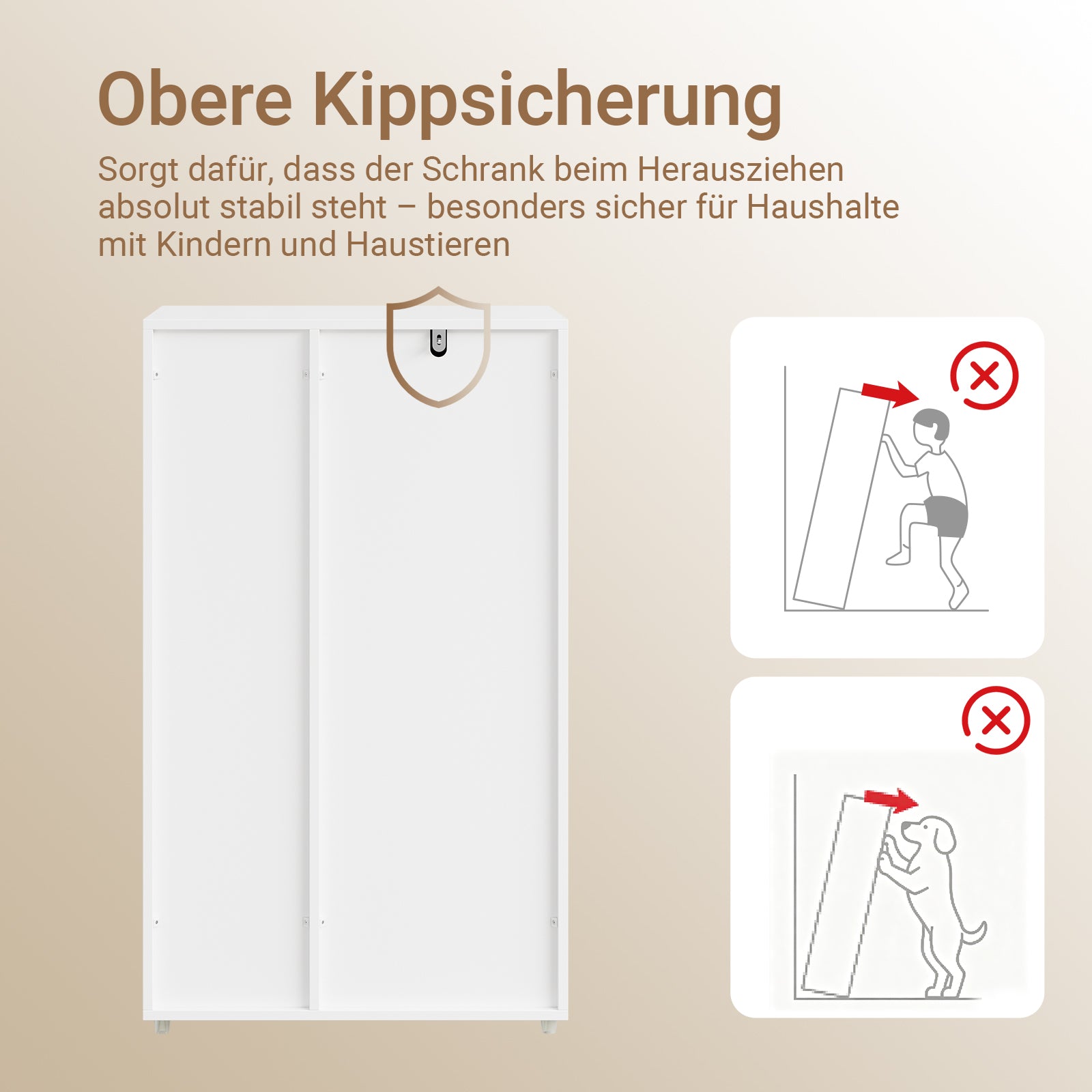 SoBuy Badezimmerschrank mit Wäschekorb schmal Weiß 50 cm 2 Stoffschubladen BZR218-W