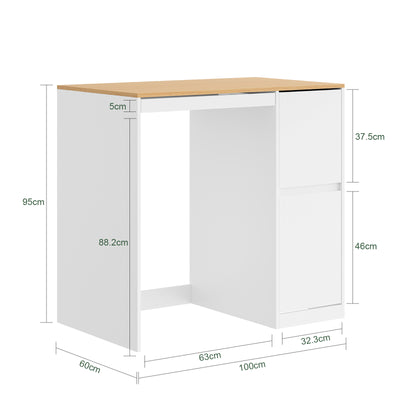 SoBuy Waschmaschinenschrank mit Wäschekorb Weiß BZR223-WN