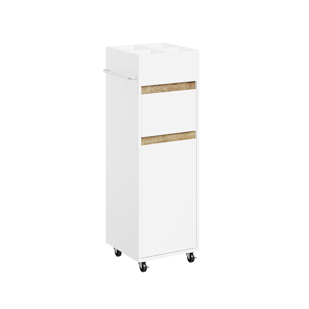 SoBuy | Badezimmer Hochschrank | Badezimmerschrank schmal Nischenregal Weiß | White | BZR225-WN