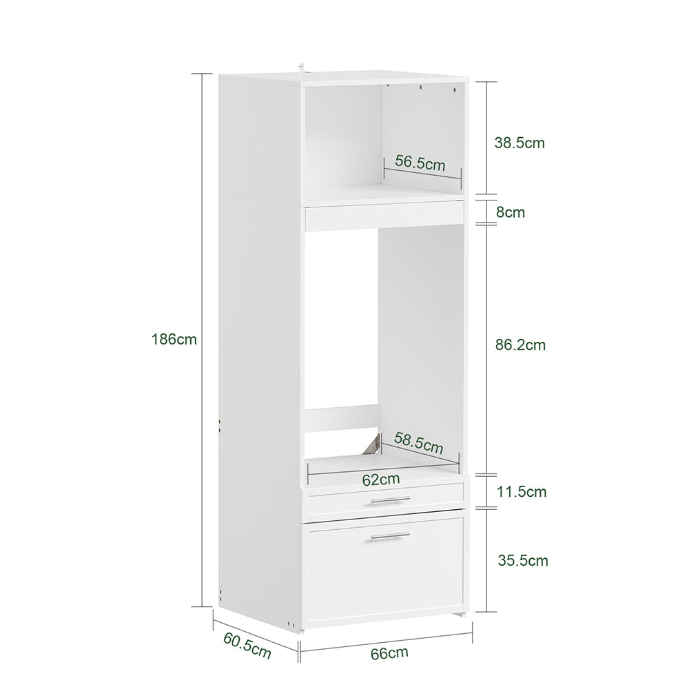 SoBuy | Waschmaschinenregal | Waschmaschinenumbauschrank mit Türen & | White | BZR230-W