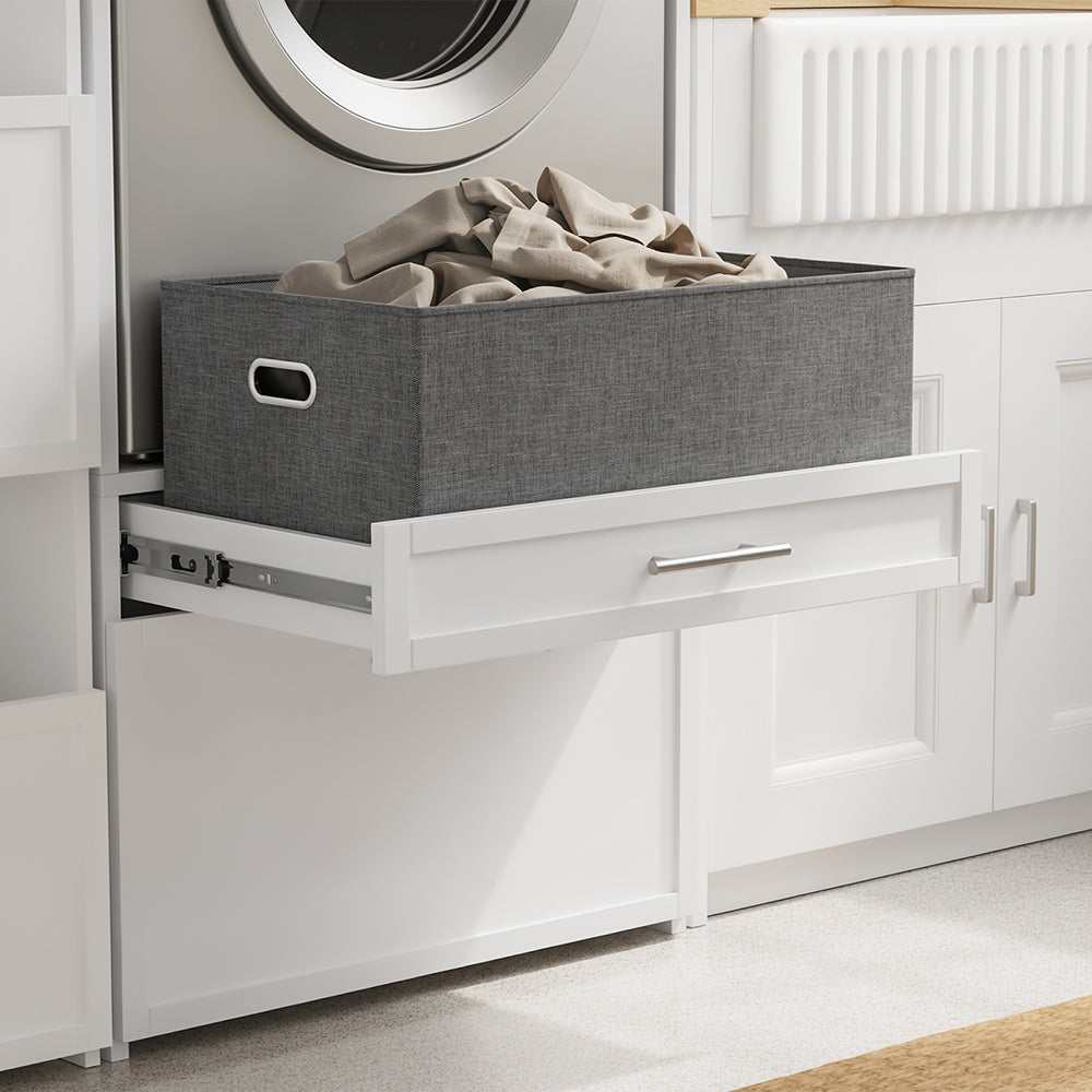 SoBuy | Waschmaschinenregal | Waschmaschinenumbauschrank mit Türen & | White | BZR230-W
