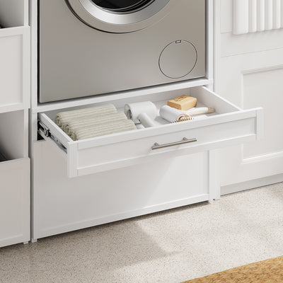 SoBuy | Waschmaschinenregal | Waschmaschinenumbauschrank mit Türen & | White | BZR230-W