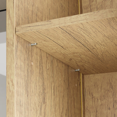 SoBuy Hochschrank Badezimmerschrank schmal in Light Oak Helle Eiche BZR237-E-N