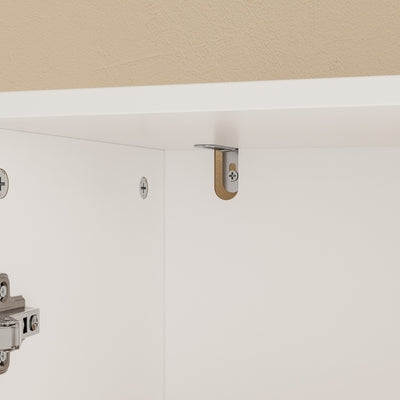 SoBuy | Badezimmer Hochschrank | Badezimmerschrank schmal mit Wäschekorb | Weiß | BZR241-E-W