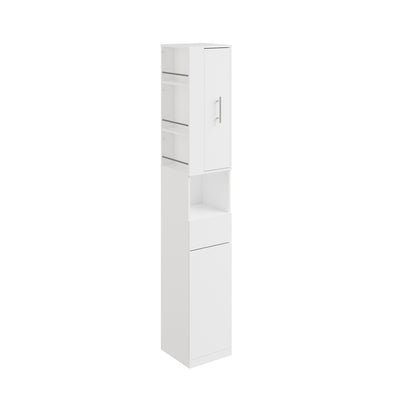 SoBuy Badezimmer Hochschrank Badhochschrank schmal in Weiß mit 2 Schubladen 30×30×180 cm BZR242-W