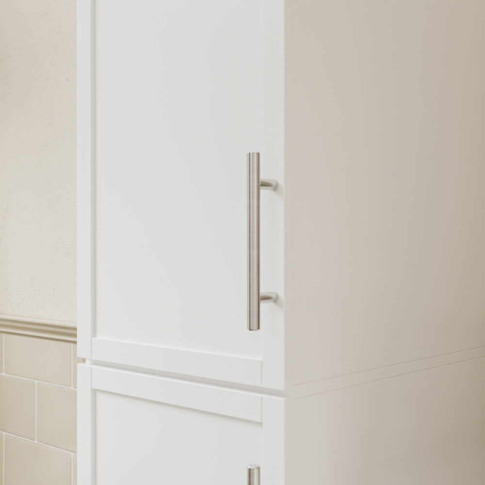 SoBuy Badezimmer Hochschrank Bad-Hochschrank Weiß Schmal mit 6 Schubladen und 2 Türen BZR243-W
