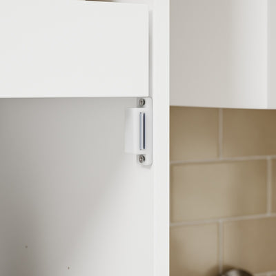 SoBuy Badezimmer Hochschrank Bad-Hochschrank Weiß Schmal mit 6 Schubladen und 2 Türen BZR243-W