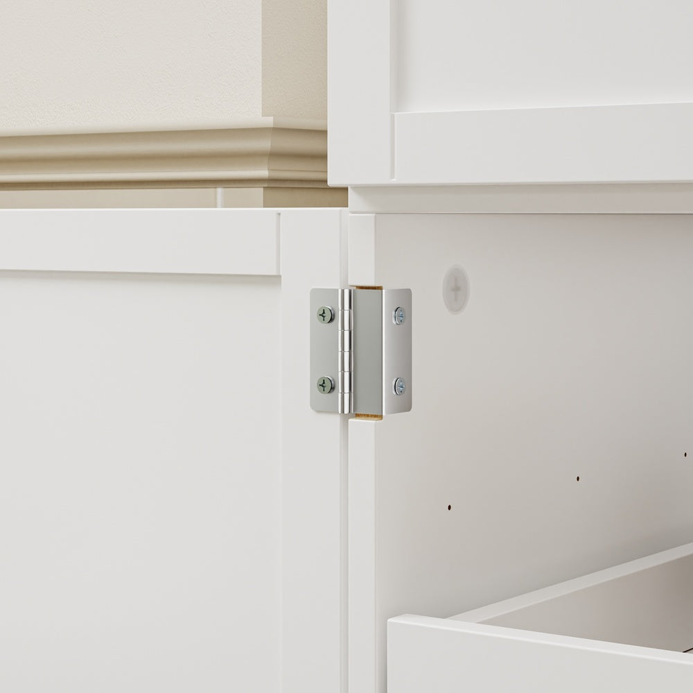 SoBuy Badezimmer Hochschrank Bad-Hochschrank Weiß Schmal mit 6 Schubladen und 2 Türen BZR243-W