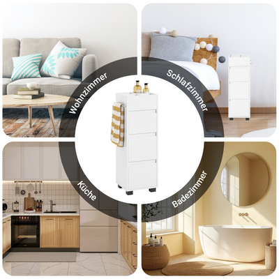 SoBuy | Badezimmerschrank | Badkommode | Midischrank Weiß | BZR29-W