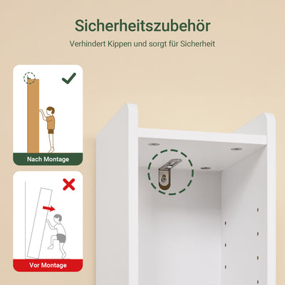 SoBuy | Bad Hochschrank mit Verstellbare Ablagen schmal | Weiß | 20x145x20cm | BZR34-K-W