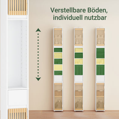 SoBuy Bad Hochschrank mit Verstellbare Ablagen | schmal Weiß 20x180x20cm BZR34-BW