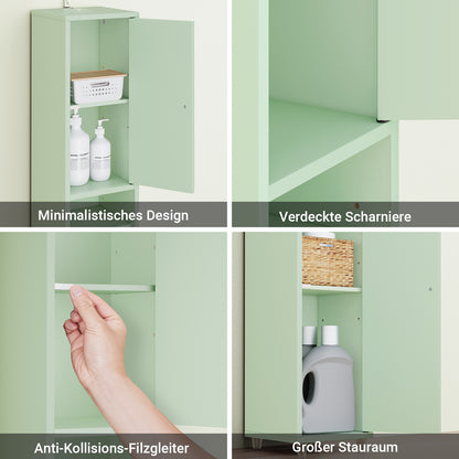 SoBuy | Badezimmer Hochschrank Schmal | mit Verstellbare Ablagen | Hellgrün | 20x180x20cm BZR34-II-GR