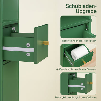 SoBuy Bad Hochschrank mit Verstellbare Ablagen schmal Grün 20x180x20cm BZR34-II-SY