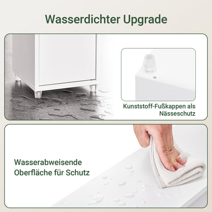 SoBuy | Badhochschrank | mit Verstellbare Ablagen schmal | Weiß | 20x180x20cm | BZR34-II-W