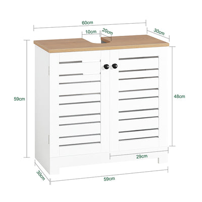 SoBuy | Waschbeckenunterschrank | Badezimmerunterschrank Weiß | BZR40-W