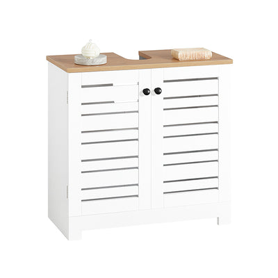 SoBuy | Waschbeckenunterschrank | Badezimmerunterschrank Weiß | BZR40-W