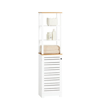 SoBuy | Bad Hochschrank | Badschrank Weiß | Badezimmermöbel | BZR43-W