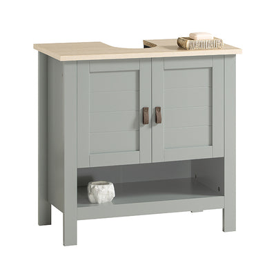 SoBuy | Waschbeckenunterschrank | Badschrank | Waschtisch Hellgrau | BZR69-HG