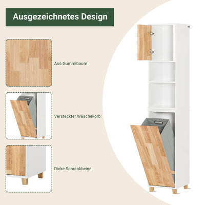 SoBuy | Bad Hochschrank | Badschrank | Wäscheschrank | Badmöbel | BZR74-W