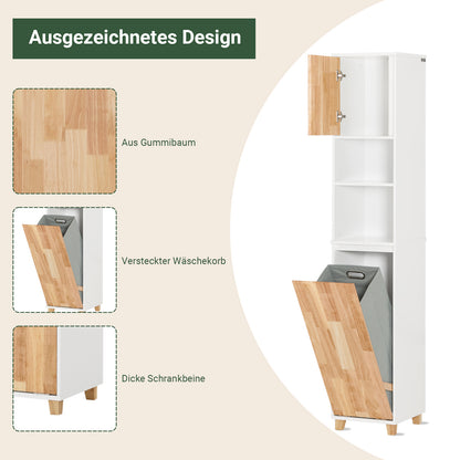 SoBuy | Bad Hochschrank | Badschrank | Wäscheschrank | Badmöbel | BZR74-W