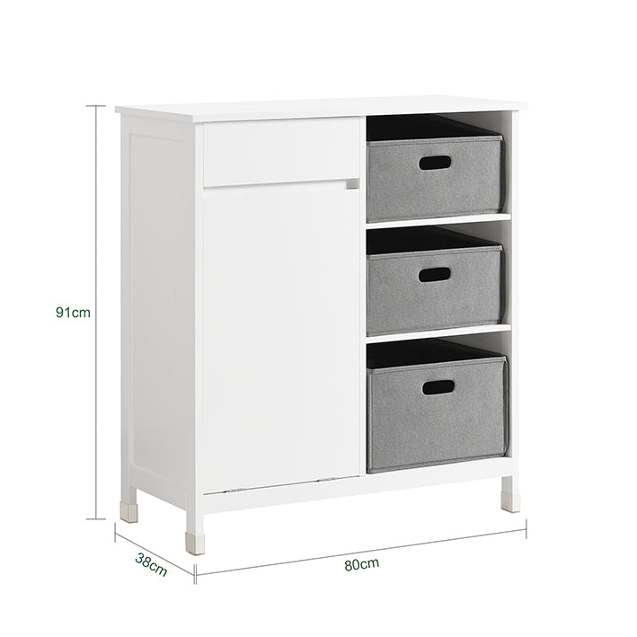 SoBuy | Wäscheschrank | Wäschesammler | Wäschekorb | Badezimmerschrank Weiß | BZR77-W