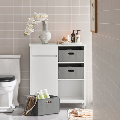 SoBuy | Wäscheschrank | Wäschesammler | Wäschekorb | Badezimmerschrank Weiß | BZR77-W