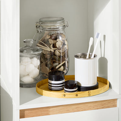 Vorverkauf | SoBuy | Bad Hochschrank | Badschrank mit 2 Türen | Badregal | Badezimmermöbel | Weiß | BZR80-W